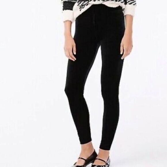 J. Crew Stretch velvet leggings size Large Black - Picture 5 of 5